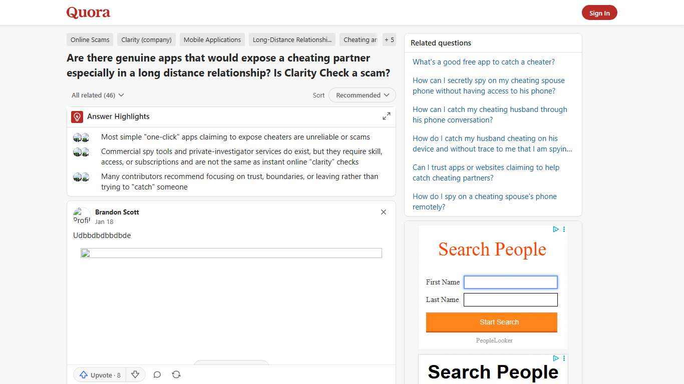 Are there genuine apps that would expose a cheating partner especially in a long distance relationship? Is Clarity Check a scam? - Quora