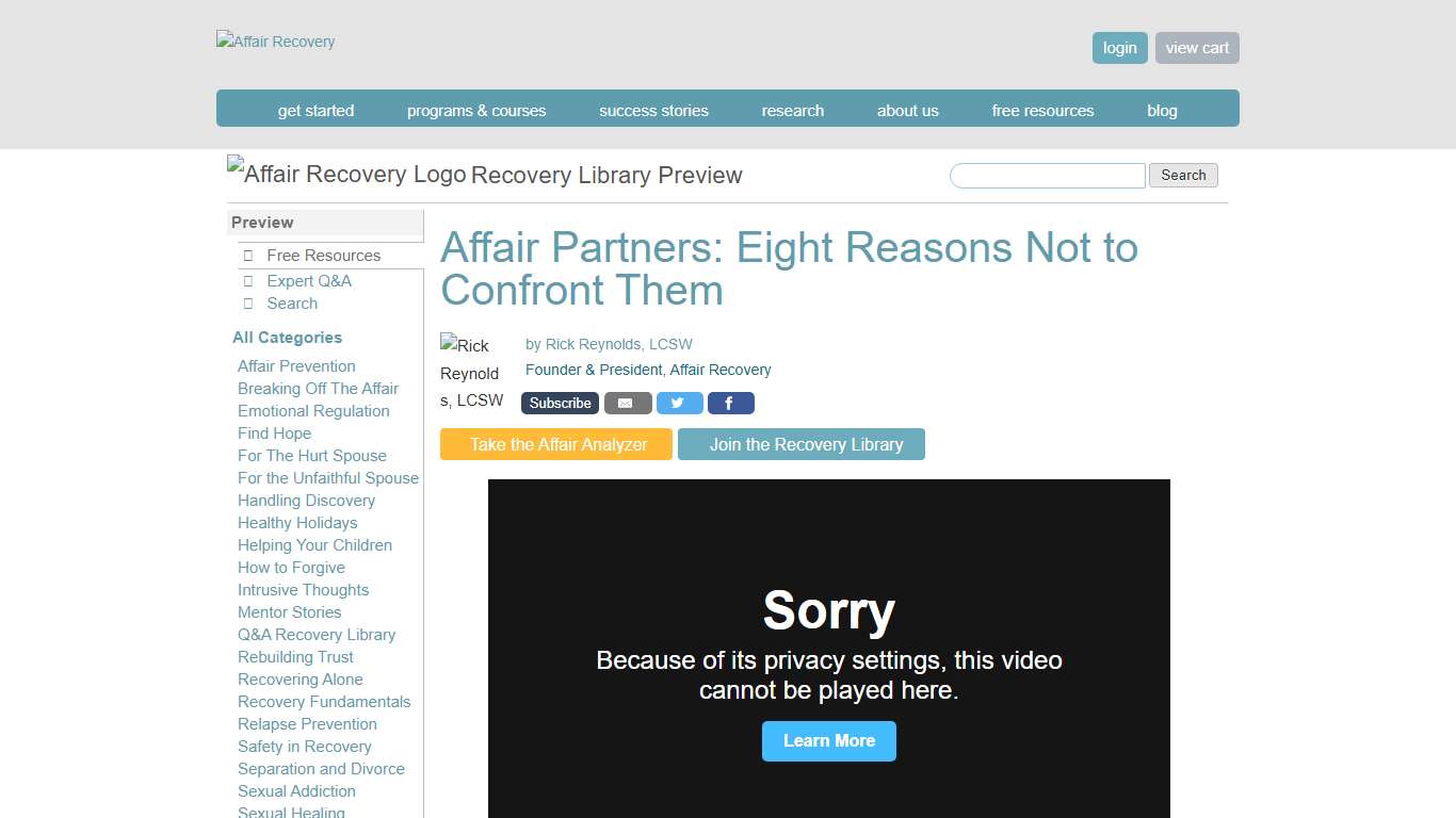 Affair Partners: Eight Reasons Not to Confront Them